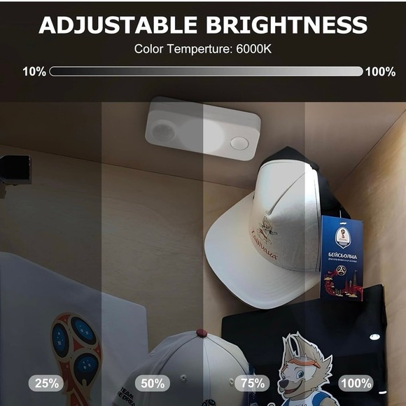 LED Motion Sensor Puck Lights, Rechargeable Cabinet Lights, Stick on Wireless LE - Picture 4 of 8